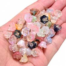 4Amazonia Set de 500 piezas de cuentas de 3*6mm de flores de lirio del valle de colores en forma de tapa de acrílico, accesorios de moda para hacer joyas a mano - Multicolor - Ver 4