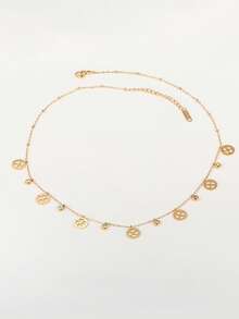 1pc Elegant Luxury Faux Flower Gift Box Clover Hollow Necklace, Suitable For Dating, Daily Wear, Mother's Day Gift For Mom, Valentine's Day Holiday Gift - Multicolor - View 2