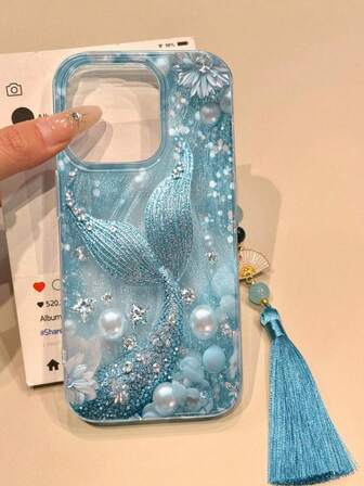 羽毛雪纺 E 型彩绘附加串珠梅花白扇流苏吊坠小配件，兼容 14、14 Pro、14 Pro Max；3D 浮雕卡通 13、13 Pro、13 Pro Max、11、11 Pro Max、12、12 Pro、12 Pro Max、XR、7/8、GES2、XS，兼容 15、15 Pro、15 Pro Max、16、16 Pro、16 Pro Man 和系列手机壳防水防震防摔防刮