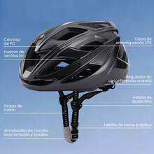 1 pieza  Casco Bicicleta para Hombre y Mujer, Juego de Accesorios para Bicicleta, Casco de Bicicleta con Accesorios a Prueba de Viento e Insectos, adecuado para bicicleta de montaña y de carretera para adultos y jóvenes, protección ajustable de calidad con flujo de aire integrado para ciclismo de montaña y carretera - HO-109 Todo negro - Ver 3