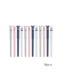 Wholesale Of 12 Randomly Selected Cute Cartoon Teddy Bear Erasable Pens For Student Neutral Pen Refills With High Aesthetic Value Blue And Black Neutral Pens - Multicolor - View 11