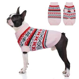 1pc High Collar Dog Sweater, Warm Dog Christmas Sweater, Dog Winter Sweater, Knitted Clothing For Large, Small, Medium Dogs