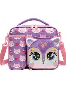 1个斜挎包，户外包，可爱女孩斜挎包，儿童午餐包，带可调节肩带的保温冷藏包 - 女童午餐包 - 查看 16