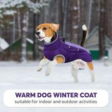 1pc Warm Dog Jacket With Chest Harness, Waterproof Reflective Dog Coat, Suitable For Small, Medium And Large Dogs, Fleece Turtleneck Winter Jacket With Zipper, Pet Winter Warm Clothes