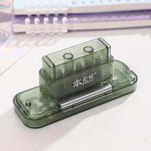 Transparent 5 Hole Punch, Suitable For Desktop Organizing, Notebook File Binding, Back-To-School Office Stationery - Multicolor - View 12