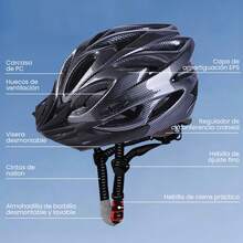 1 pieza  Casco Bicicleta para Hombre y Mujer, Juego de Accesorios para Bicicleta, Casco de Bicicleta con Accesorios a Prueba de Viento e Insectos, adecuado para bicicleta de montaña y de carretera para adultos y jóvenes, protección ajustable de calidad con flujo de aire integrado para ciclismo de montaña y carretera - HO-022 fibra de carbono - Ver 2