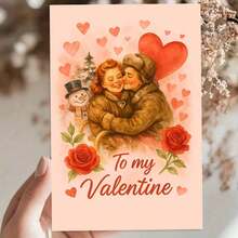1 buah Kartu Ucapan Valentine Pasangan Romantis Musim Dingin dengan Mawar dan Manusia Salju, Dilengkapi Amplop, Ilustrasi Cinta Hangat untuk Hadiah Romantis, Sempurna untuk Teman, Kolega, Pasangan di Hari Valentine dan Acara Cinta Musim Dingin Spesial. - MultiWarna - View 8