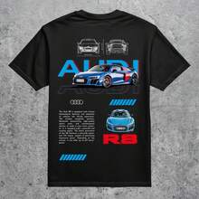 Audi R8 T-Shirt, Audi R8 Tee, Car T-Shirt, Car Tee, Sports Car T-Shirt, Sports Car Tee, Car Fan Shirt, Oversize Car T-Shirt, Car Apparel - 黑色 - 查看 7