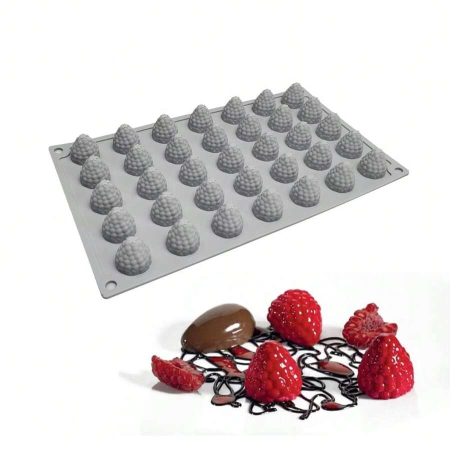 Mostsom 35-Cavity 3D Raspberry Silicone Mold For Fondant Chocolate Candy Gum Paste Polymer Clay Resin Kitchen BaFKing Sugar Craft Cake Cupcake Decorating Tools (Raspberry D),RaspberryD - RaspberryD - View 1