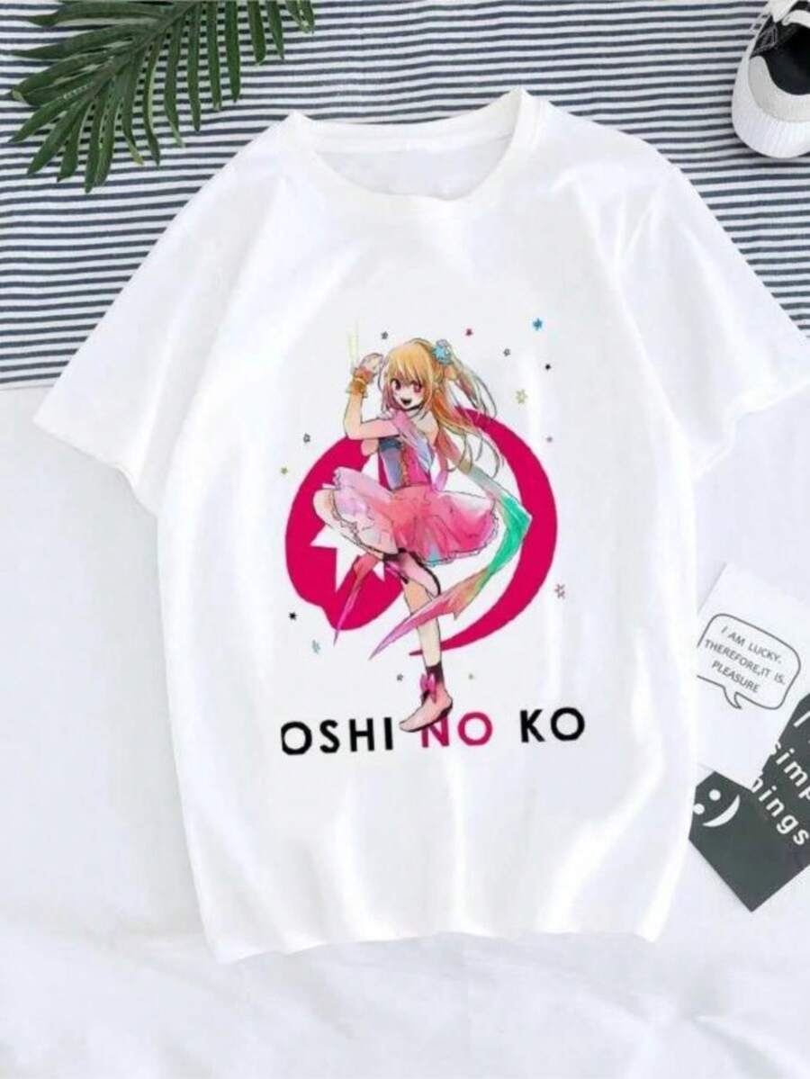 Women T-Shirt Manga Anime Oshi No Ko Harajuku Ullzang T Shirt Female Ai Ruby Akane Aquamarine Hoshino Clothes Tops - White - View 1