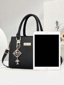 Women's Fashion Versatile Commuter Casual Tote Bag - Black - View 4
