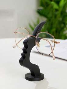Support de lunettes en forme de profil, design incurvé unique, matériau en plastique, fonction de rangement artistique, rehausse la décoration du bureau ou de la table de nuit, design minimaliste et pratique en noir, cadeau de fête - Multicolore - Voir 6