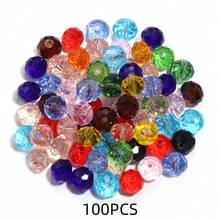 50-200 piezas Surtido de cuentas de cristal austriaco brillante, cuentas de vidrio de colores mixtos al azar, cuentas versátiles clásicas de moda para hacer joyas hechas a mano, cuentas espaciadoras adecuadas para pulseras de , pendientes, tocados, colgantes, decoraciones de ropa, manualidades y accesorios de moda - Mezcla de colores - Ver 12