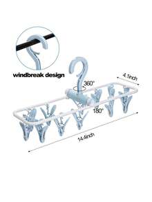 1pc Multipurpose Clothing Drying Rack, Clothes Hanger, Sock Clips, Underwear Clips, Suitable For Home & Travel Use - Multicolor - View 7