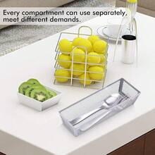WSXC Mesh Silverware Tray Drawer Organizer Kitchen Utensils Flatware With Anti-Slip Mats Silverware Storage Cutlery Tray For Knives Fork Spoon 5 Separate Compartments Silver - 銀色5隔層 - 查看 4