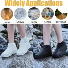 1 Pairs Thickened Shoe Covers - Non-Slip Transparent Black Bottom, All-Season Boot Protectors, Suitable For Hiking, Rainy, Snowy & Muddy Conditions - Easy-Clean Shoe Covers, Fits Most Shoes/Boots, Ideal For Camping, Gardening & Farm Work, Hiking Gear - Transport black 1 pair - 查看 10