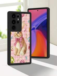 1 pieza Funda de teléfono con diseño de conejo lindo y huevos de colores sobre fondo rosa en estilo primaveral y dulce ideal para la temporada de Pascua y amantes de los animales TPU soft case, protección completa antideslizante y anti-caída, compatible con iPhone17 ProMax/16/15/14/13/12/11/Plus/Pro/ProMax, compatible con Galaxy A34/A35/A54/A55, Galaxy S20/S21/S22/S23/S24/S25 Ultra/Plus, compatible con Galaxy/Redmi/Honor/OPPO/ViVo - Blanco - Ver 6
