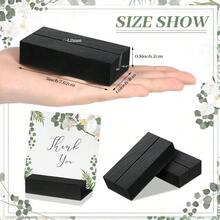 SLAW Zonon 12 Pcs Wood Place Card Holders Wooden Table Number Holder Stands Name For Wedding Party Events Exhibition Decoration Office Restaurant Business BlackCard 3 X 1.6 X 0.8 Inch - 黑色 - 查看 2