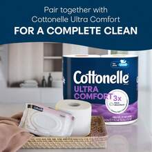 Cottonelle Flushable Wipes, Unscented, 2-Pack Flip-Top (84 Wipes Total), Adult Personal Wipes, Fresh And Gentle, Water-Based Formula - Toilet Paper Alternative, Bathroom Essential, Gentle On Skin, Alcohol-Free, Fragrance-Free, Suitable For Daily Cleaning, Suitable For Septic Tanks, Convenient For Travel, Soft Texture, Body Wipes, Home Storage, Personal Hygiene, Moisturizing, Family Pack - Nhiều màu - Xem 9