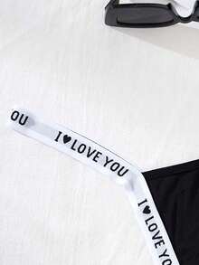 Quần lót dây chữ G Bikini thoáng khí trang trí chữ cái cho nữ, gợi cảm - màu đen - Xem 4