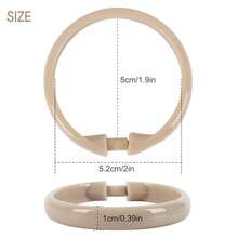 Qulable Beige Shower Curtain Hooks - 12 Pcs Circular Plastic Shower Curtain Rings For Bathroom - O Shaped Ivory Cream Shower Hooks Rings For Shower Curtain Rod,Beige - 淺褐色的 - 查看 5
