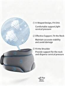 1 Pc- Adjustable Neck Brace Cervical Collar, Soft Foam Wraps, Comfortable Neck Support Brace For Night Time, Daily Life, Travel, Driving, Black/ Grey, For Neck Circumference:20-40cm/ 7.8-15.7in - Multicolor - View 8