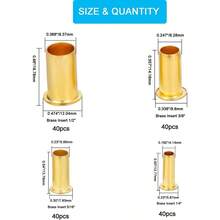 160 piezas de tubo OD 1/4 5/16 3/8 1/2 inserto de compresion de laton kit surtido de accesorios de compresion de laton soporte de tubo de insercion de manga de compresion - Amarillo - Ver 5
