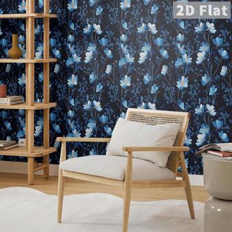 1pc 2D/Flat Self-Adhesive Wallpaper, Rough Texture Matte PVC Sticker, Removable And Easy To Install For Furniture, Living Room, Bedroom, Bathroom, Kitchen Wall Renovation DIY Decor