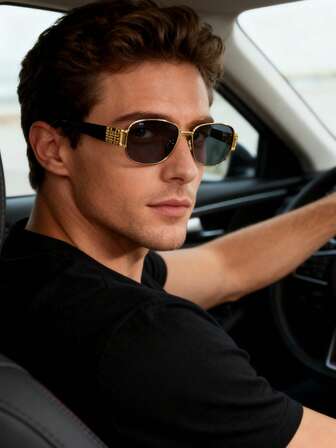 1副复古高端方形镜框时尚眼镜，欧美风格，适合日常休闲佩戴、街拍、服装搭配，是馈赠佳品。