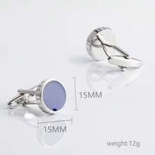 1 Pair High-Ended Brass Circular Painting Enamel Cufflinks For Business