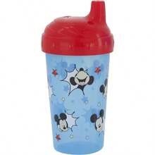 SLAWToddler Sippy Cups For Boys 10 Ounce Mickey Mouse Sippy Cup Pack Of Two With Straw And Lid Durable Blue Leak Proof Travel Water Bottle For Toddlers - 米老鼠三世 - 查看 2