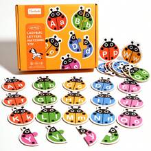 52pcs Wooden Puzzle Set - Insect & Letter Recognition Game, Develop Logic Thinking & English Learning, Portable, Multi-Color - Ideal Gift For Christmas, Back To School, Spring, Valentine's Day, Easter, Puzzle Accessories