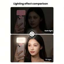 Fill lights 250mAh LED Selfie Light, Portable LED Light, Ring Light, Clip-On Fill Light, 3 Lighting Modes, Phone Selfie Light, Makeup Mirror Light, Suitable For Phones And Computers, For Makeup, Zoom Meetings, Live Streaming, Vlogging, Perfect Selfie And Video Calls, Photography, Christmas Gift, Room Decor - Square Fill Light - View 13