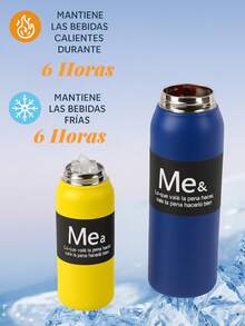 Botella térmica de acero inoxidable 950 ml. PYA-12 con tapa deportiva giratoria, doble pared aislante, mantiene bebidas frías y calientes 6 horas, diseños antiderrames, libre de BPA, ideal para oficina, gimnasio, viajes y uso diario - Azul - Ver 9