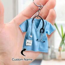 1pc Customized Nurse Name Keychain, Personalized Nurse Keychain, Customized Medical Staff Keychain, Nurse Keychain, Nurse Gift, Future Nurse, Nursing Student Gift, Nursing School Gift, Nurse Keychain, Nursing Keychain, Colorful, Cute, Funny, Millennial, Fashionable, Unisex, Casual, Customized, Personalized, Unique, Ideal Gift For Her, Her, Boyfriend, Girlfriend, Family, Friends, Children, Anniversary - Multicolor - View 1