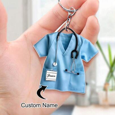 1pc Customized Nurse Name Keychain, Personalized Nurse Keychain, Customized Medical Staff Keychain, Nurse Keychain, Nurse Gift, Future Nurse, Nursing Student Gift, Nursing School Gift, Nurse Keychain, Nursing Keychain, Colorful, Cute, Funny, Millennial, Fashionable, Unisex, Casual, Customized, Personalized, Unique, Ideal Gift For Her, Her, Boyfriend, Girlfriend, Family, Friends, Children, Anniversary