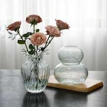 Jarrón de vidrio luminoso hecho a mano, decoración rústica moderna para el hogar y centros de mesa para bodas, salas de estar, baños y mesas de granja