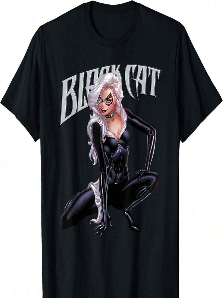 Marvels Spider-Mans Black Cat Felicia Hardy T-Shirt - 黑色 - 查看 1