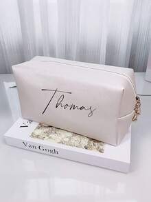 Bolsa de cosméticos personalizada con nombre. Bolsa de maquillaje personalizada con monograma. Bolsa de almacenamiento de toallas sanitarias. Bolsa de maquillaje de viaje. Bolsa de tocador de cuero. Bolsa de almacenamiento personalizada. Bolsa de dama de honor del mes de nacimiento, regalos para la fiesta de bodas, recuerdos para la despedida de soltera, regalo de dama de honor, versátil, regalo ideal para ella, novia, él - Multicolor - Ver 18