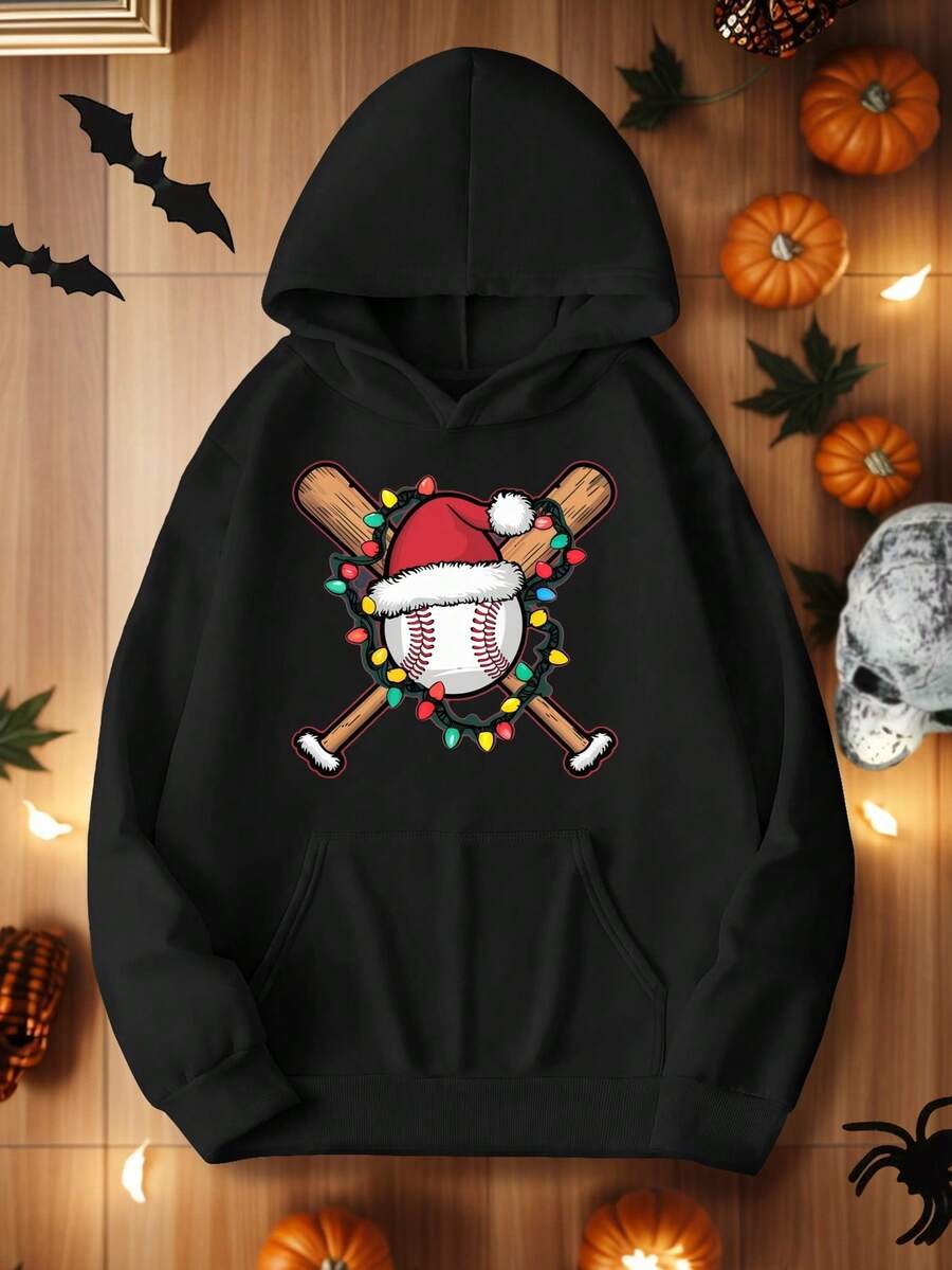 Sudadera con capucha de béisbol para mujer - Negro - Ver 1