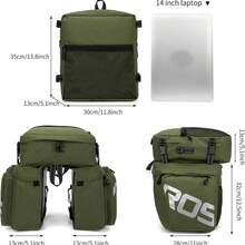 Bicycle Gear Bag, Bicycle Seat Bag, Cycling Gear Bag, 3-In-1 Gear Bag, Large Capacity, Water-Resistant, Suitable For Heavy-Load Long-Distance Cycling.