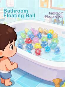 26-10pcs Baby Bath Toys, Floating Number Cognitive Toys, Flower Shaped Soft Rubber Water Play Toys, Animal Patterns, Suitable For Toddlers, Develop Grasping Ability, Promote Early Education, Let Boys And Girls Enjoy Bath Time - Multicolor - View 3