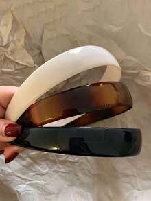 2pcs 38cm/14.96in Circumference Brown & Gray Glossy Leopard Print Elastic Headbands, Minimalist Solid Color, Fashion Versatile, Elegant Accessory For Daily, Casual, Party, Commute, Vacation, Hairstyling, Makeup, Outfit Matching Hairband Head Accessories - Nhiều màu 5 - Xem 9