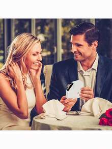 1个心形戒指盒，自动开启订婚戒指盒，天鹅绒耳环首饰盒带灯，珠宝展示盒，适用于婚礼、订婚、求婚、生日、情人节 - 彩色 - 查看 7