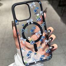 Funda de Teléfono con Patrón de Lazo de Lirio de los Valles, Compatible con Carga Inalámbrica, Resistente a Impactos, Funda Magnética con Sensación de Piel, Compatible con iPhone 17 Pro Max/17 Air/16/15/14 Plus/13/12/11  Galaxy A56/A55/A54/A36/A35/A26/A25/A16/A15/A06/S25 Ultra/S24 FE/S23 Plus/S22 - Multicolor - Ver 2