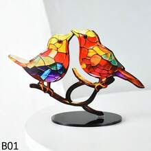 1 Stück saisonale Multi-Festival Vogel Tischdekoration - bunte Acryl Vögel auf Ästen, nicht elektrisch, federlose Tischdekoration, geeignet für Weihnachten, Ostern, Thanksgiving, Valentinstag - universelle Heimdekoration - Verschiedenfarbig - Übersicht 14