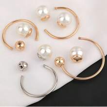 1pc/2pcs Fixed Clip Set - Faux Pearl Design, Scarf Clips, Handkerchief Clips, Versatile - Multicolor - View 9