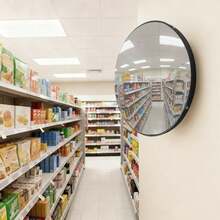 SENDERPICK 11.81" Wide-Angle Convex Mirror, Traffic Safety Driveway Mirror With Adjustable Fixing Bracket, Wide Angle View Curved Street Parking Corner Mirror - màu đen - Xem 2