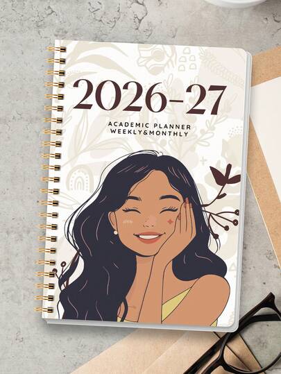 Trees Planificador de 24 meses 2026-2027, planificador semanal/mensual de 2 años con resumen mensual y notas, ideal para mejorar la productividad, programar citas y establecer objetivos, accesorio de escritorio de oficina