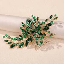 1pc Women's Luxury Pearl Crystal Rhinestone Heavy-Duty Hair Comb, Bridal Hairstyle Decorations, Hair Accerssories, Wedding - 63335 - Xem 3